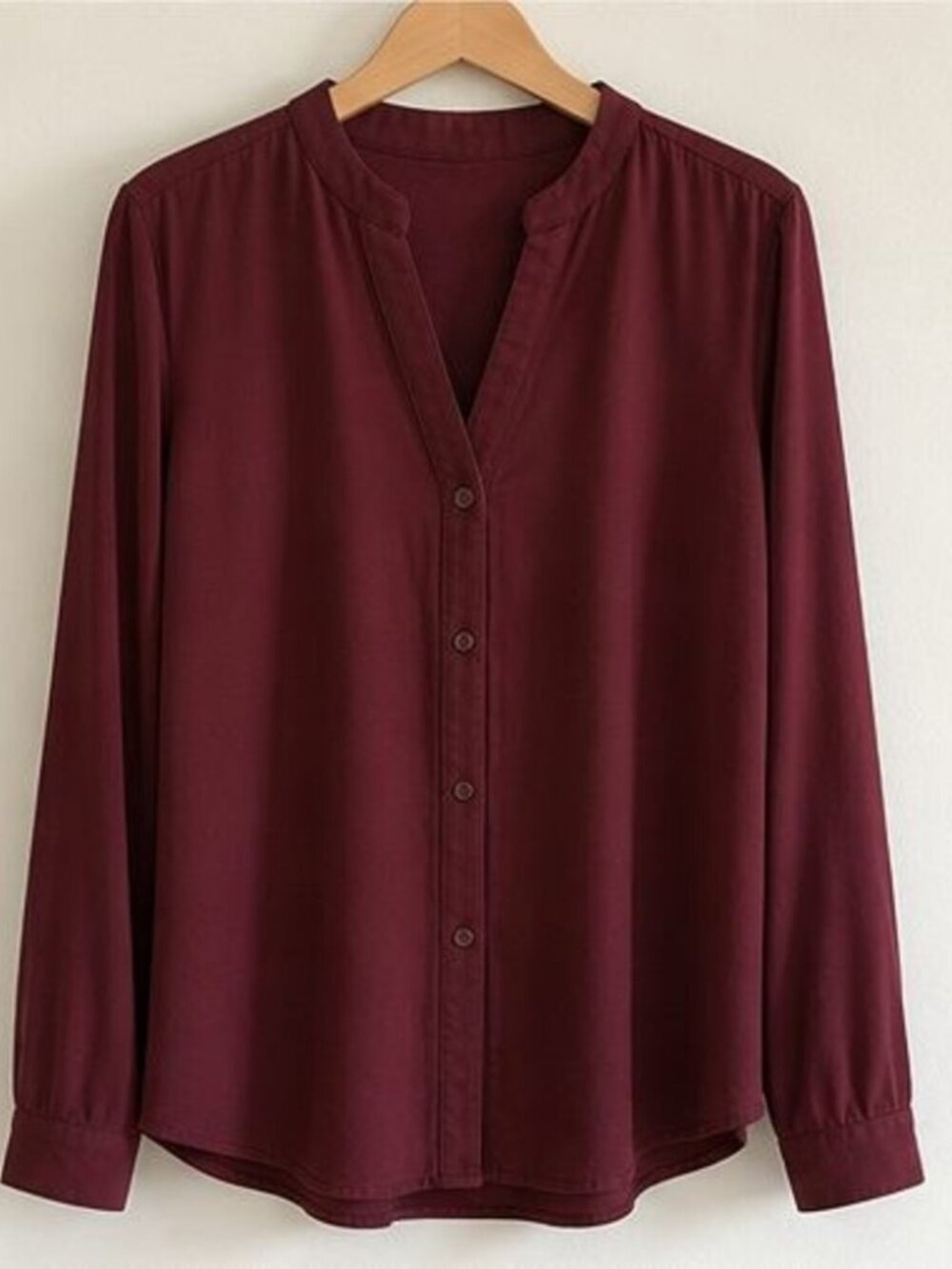 Burgundy Tie Neck Blouse